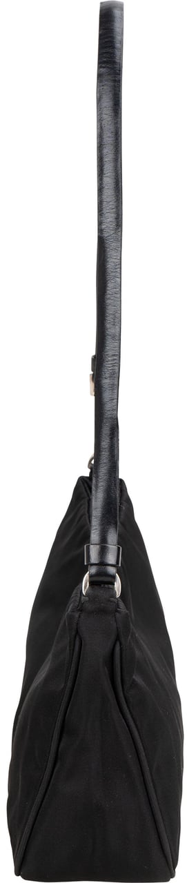 Prada Black Nylon Triangle Shoulder Bag Zwart
