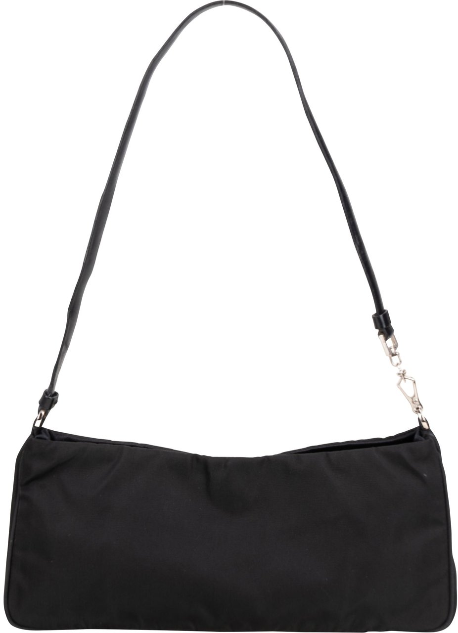 Prada Black Nylon Triangle Shoulder Bag Zwart