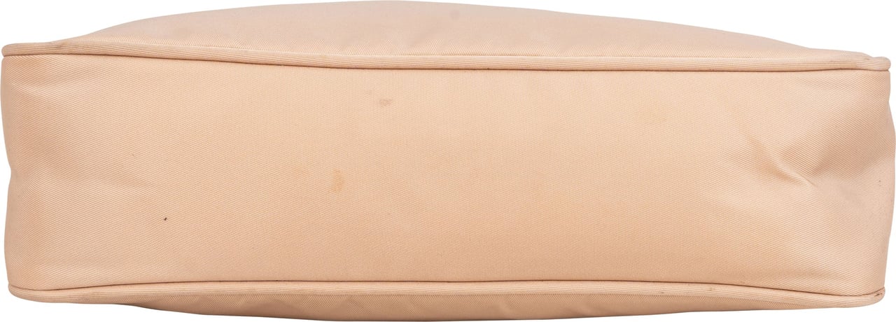 Prada Nylon Triangle Re-Edition Handbag Beige