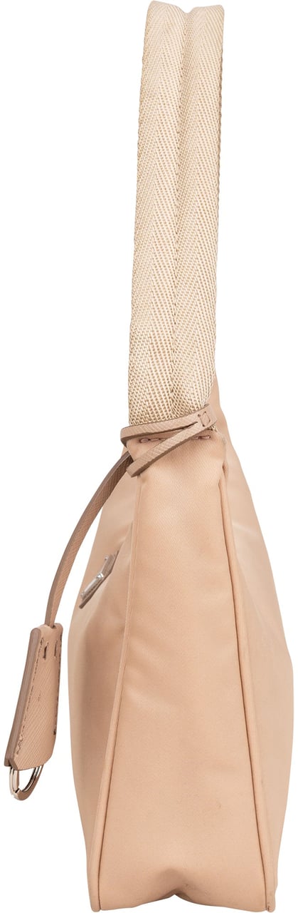 Prada Nylon Triangle Re-Edition Handbag Beige