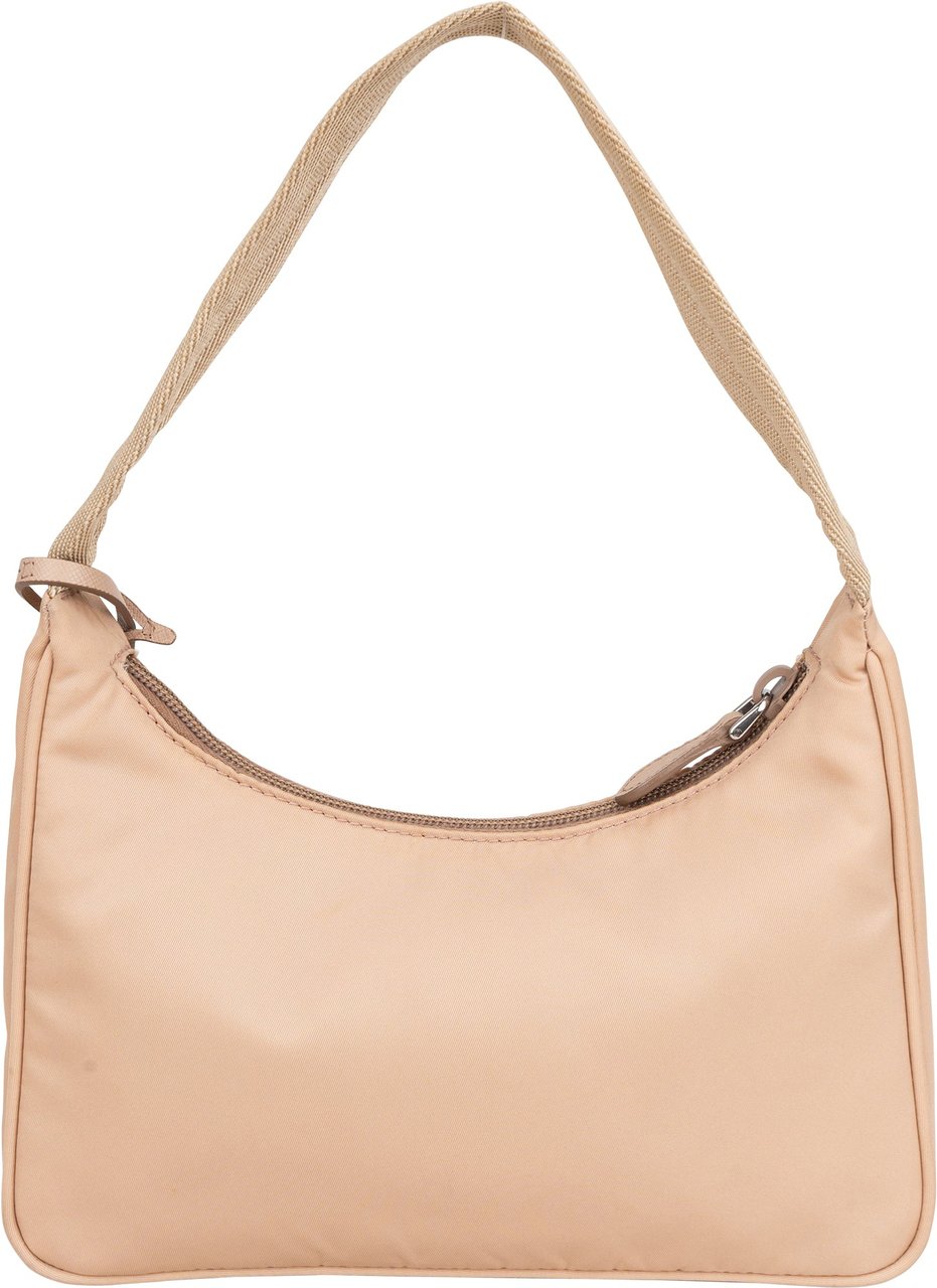 Prada Nylon Triangle Re-Edition Handbag Beige
