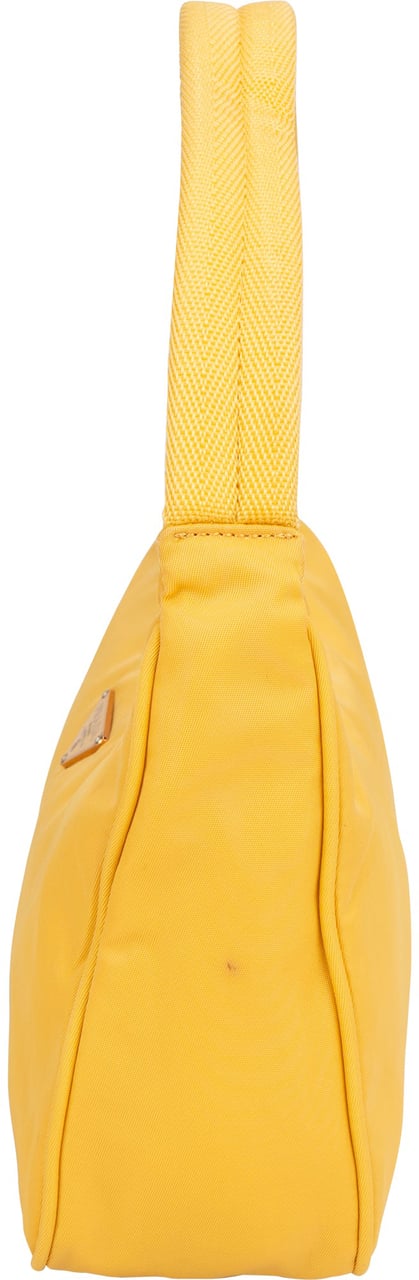 Prada Prada Yellow Nylon Triangle Vintage Re-Edition Handbag Geel