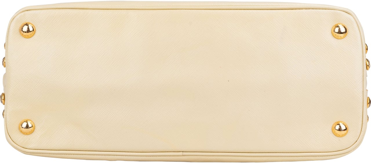 Prada Prada Patent Leather Saffiano Crystal Vitello Handbag Geel