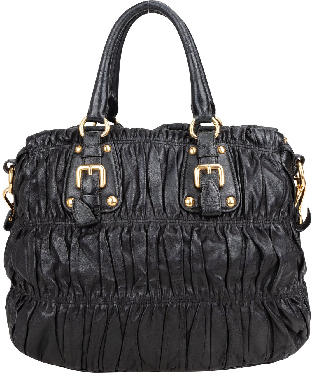 Prada Prada Quilted Leather City Handbag Zwart
