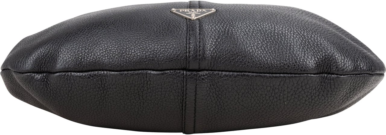Prada Black Leather Triangle Handbag Zwart