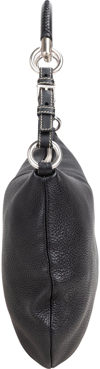 Prada Black Leather Triangle Handbag Zwart
