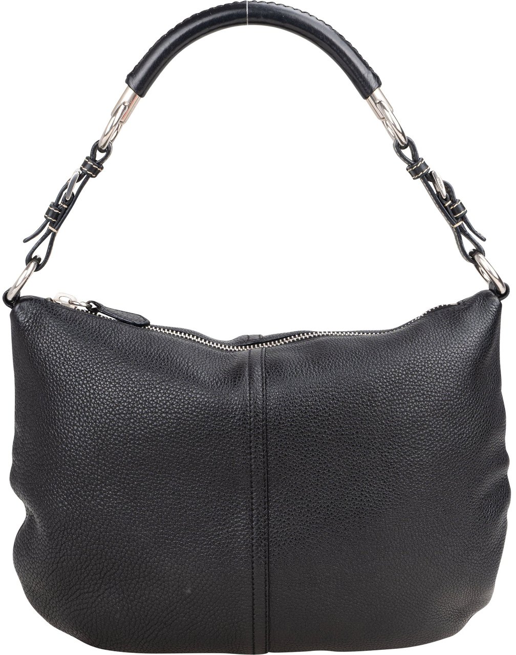 Prada Black Leather Triangle Handbag Zwart