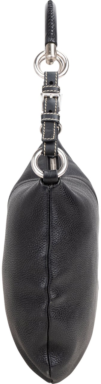 Prada Black Leather Triangle Handbag Zwart