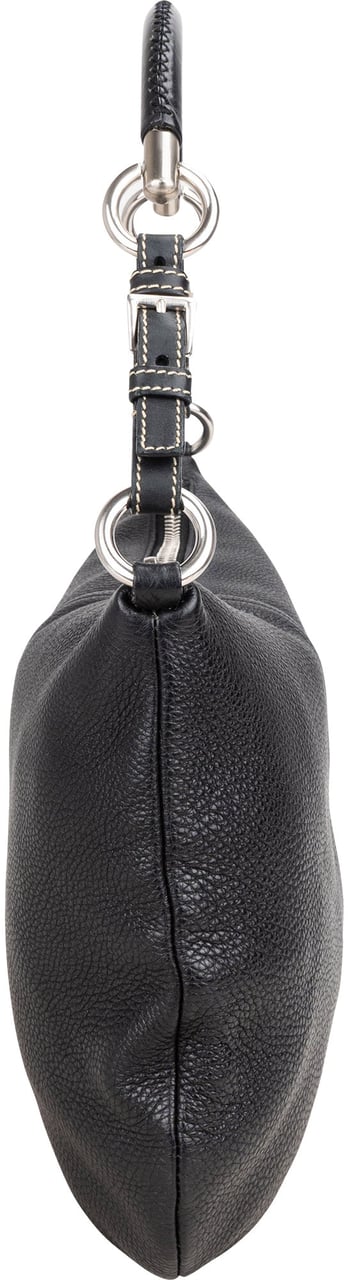 Prada Prada Black Leather Triangle Handbag Zwart