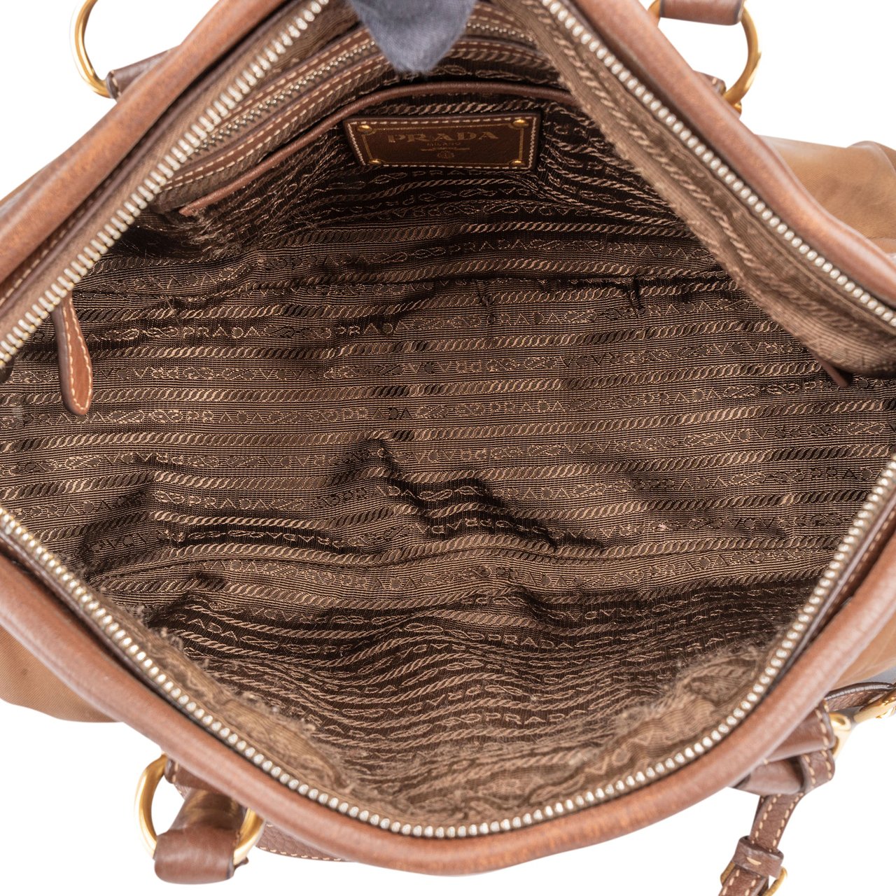 Prada Prada Brown Nylon City Handbag Bruin