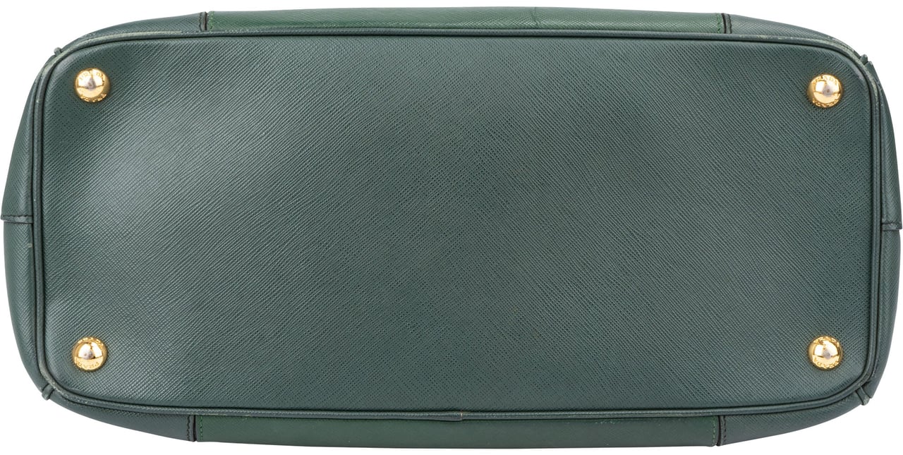 Prada Prada Green Saffiano Leather Galleria Handbag Groen