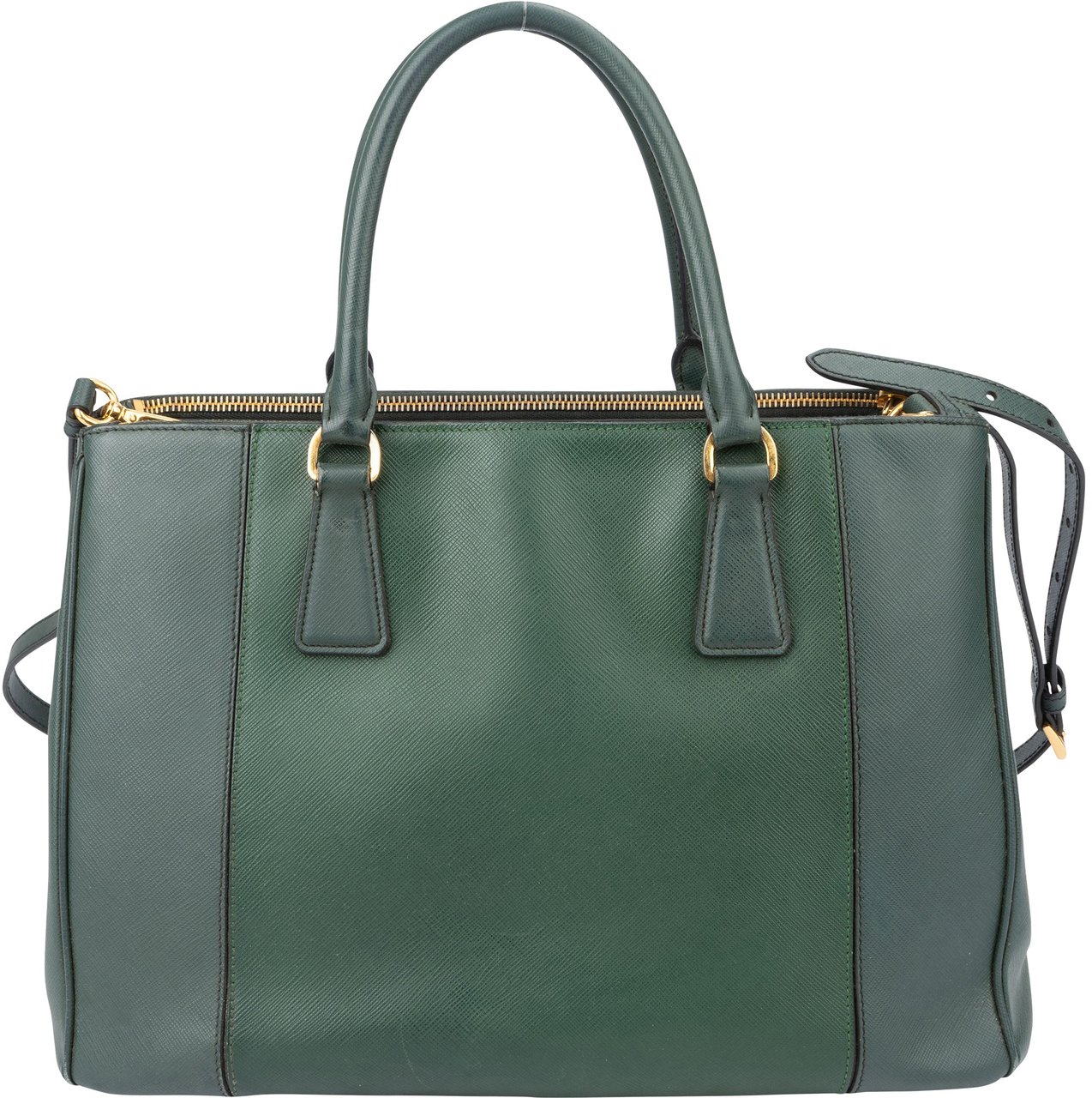 Prada Prada Green Saffiano Leather Galleria Handbag Groen