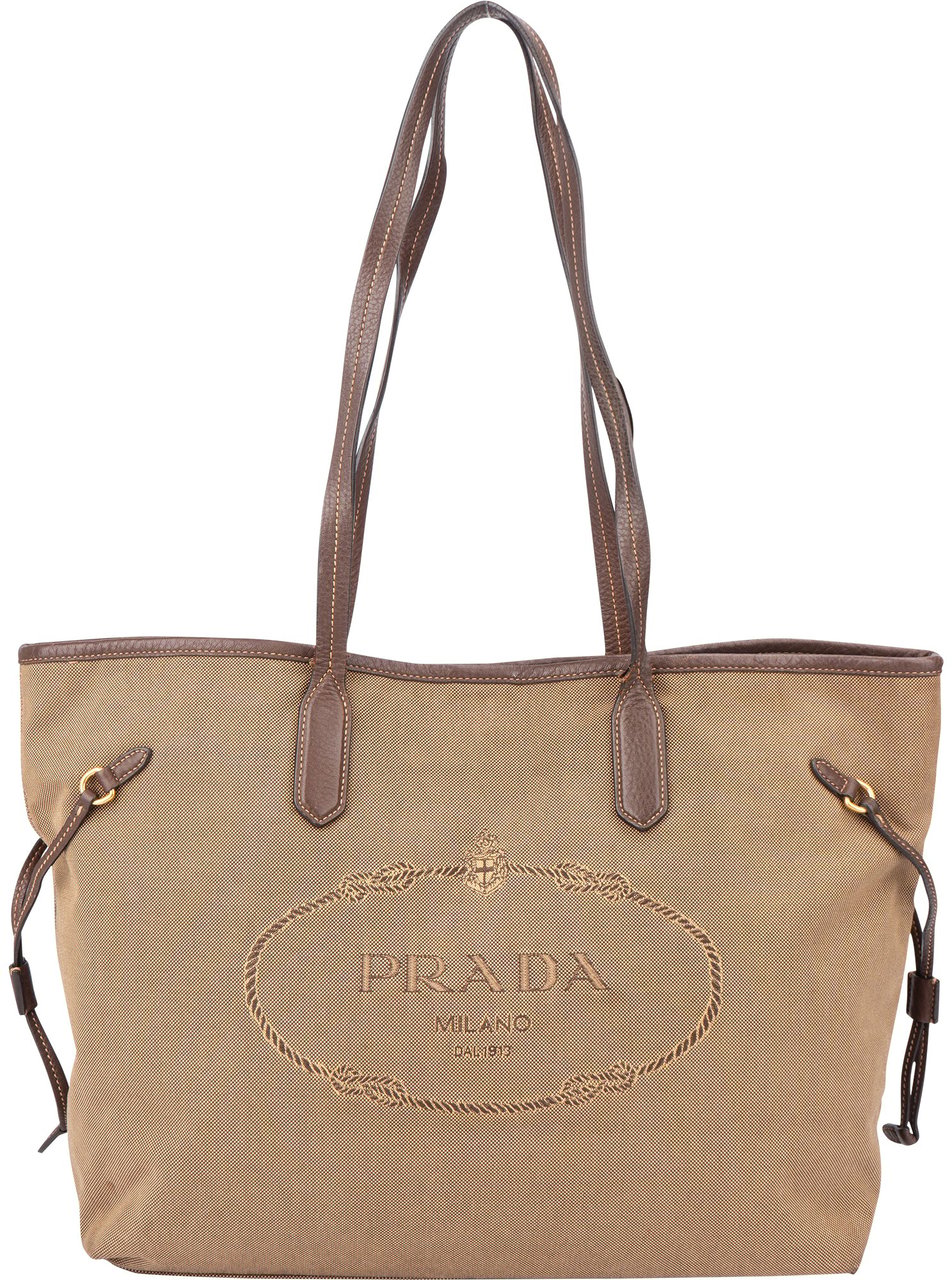 Prada Brown Jacquard City Shoulder Bag Bruin
