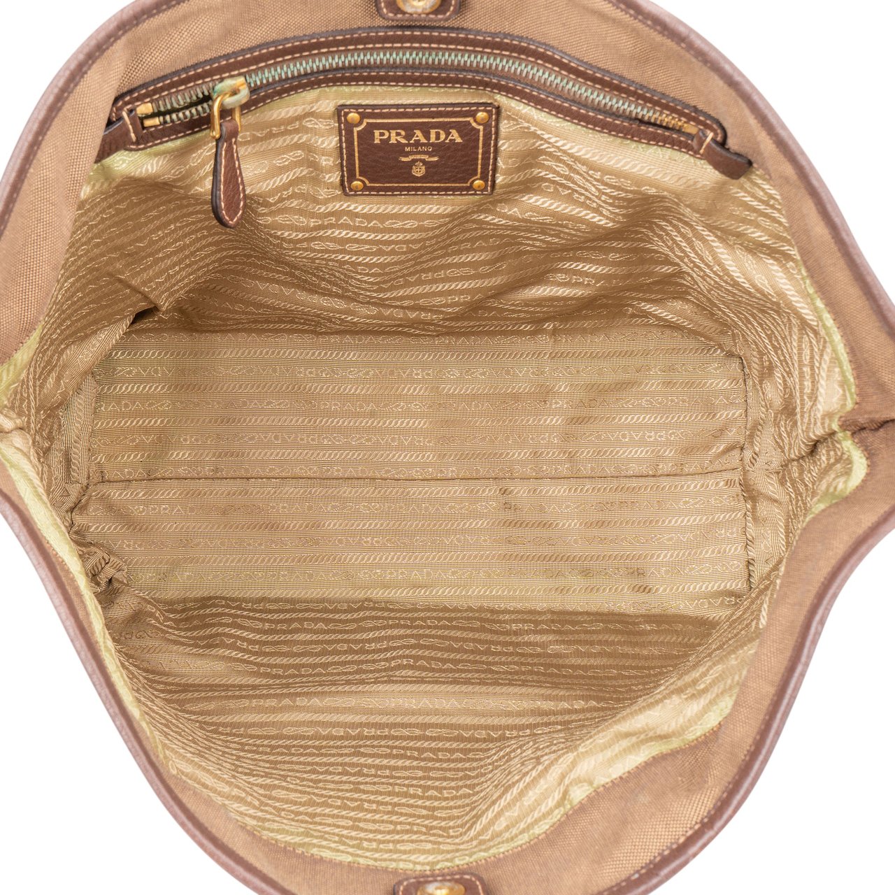 Prada Brown Jacquard City Shoulder Bag Bruin