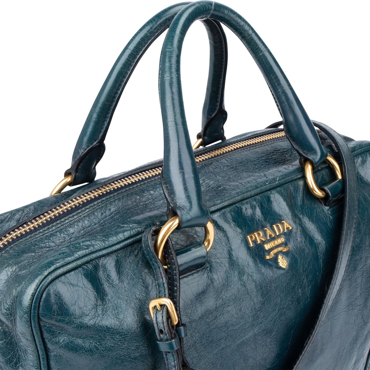 Prada Prada Blue Leather City Handbag Blauw