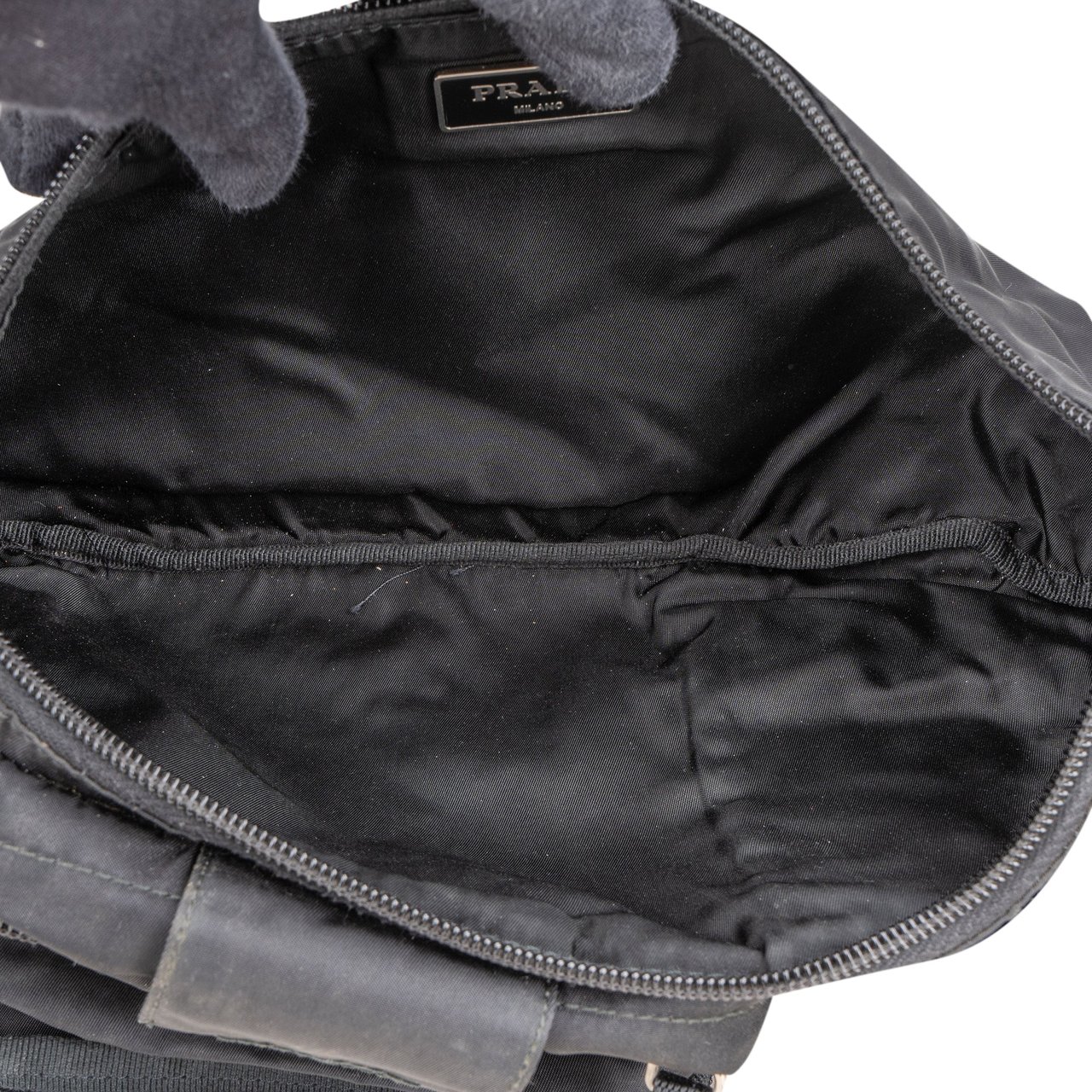 Prada Prada Black Nylon Triangle Crossbody Bumbag Zwart