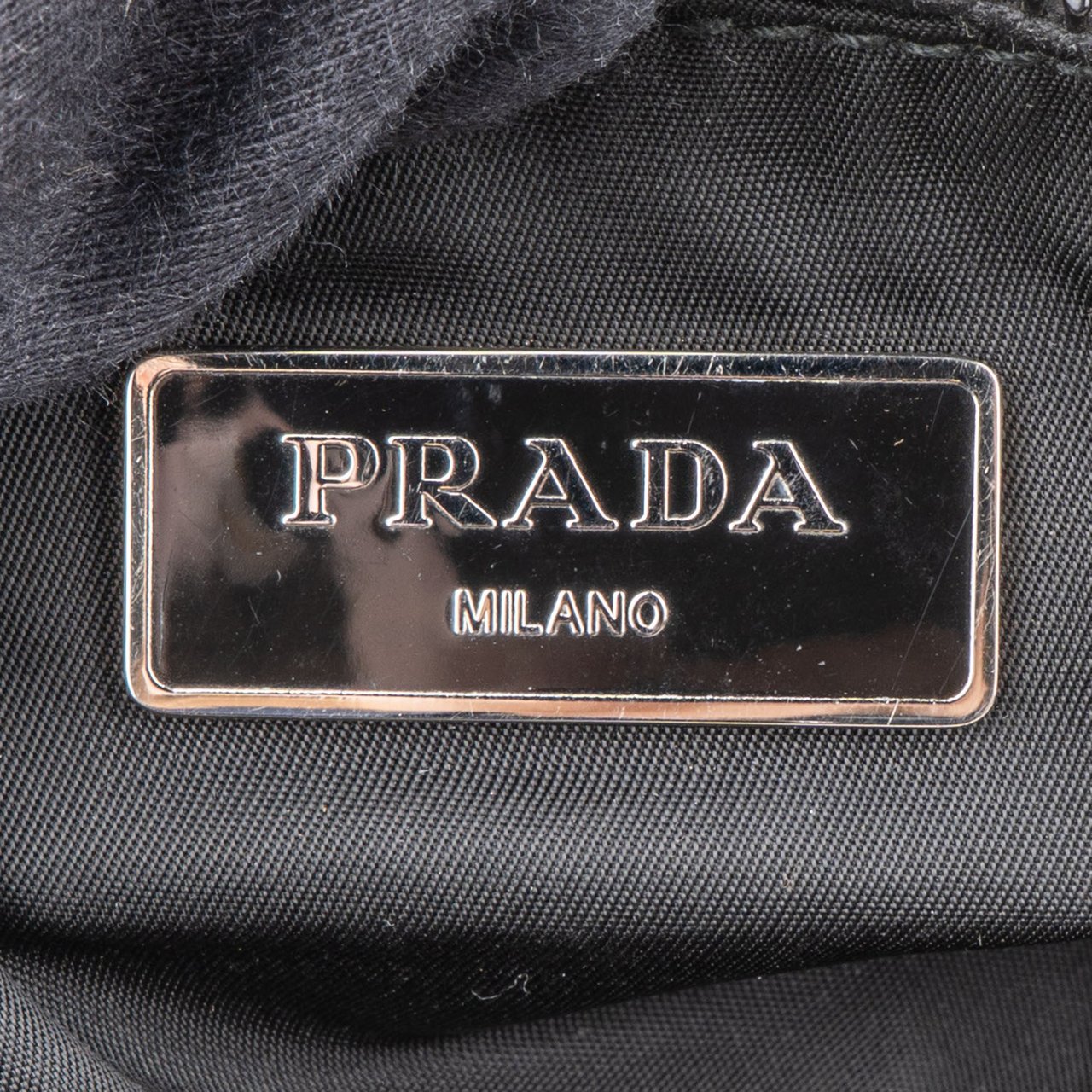 Prada Prada Black Nylon Triangle Crossbody Bumbag Zwart
