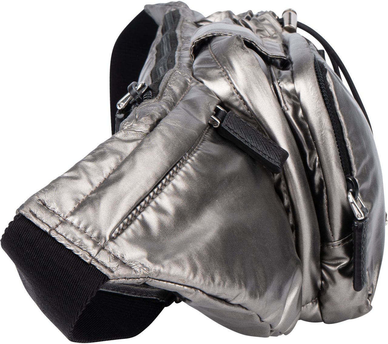 Prada Silver Line Triangle Crossbody Bumbag Zilver