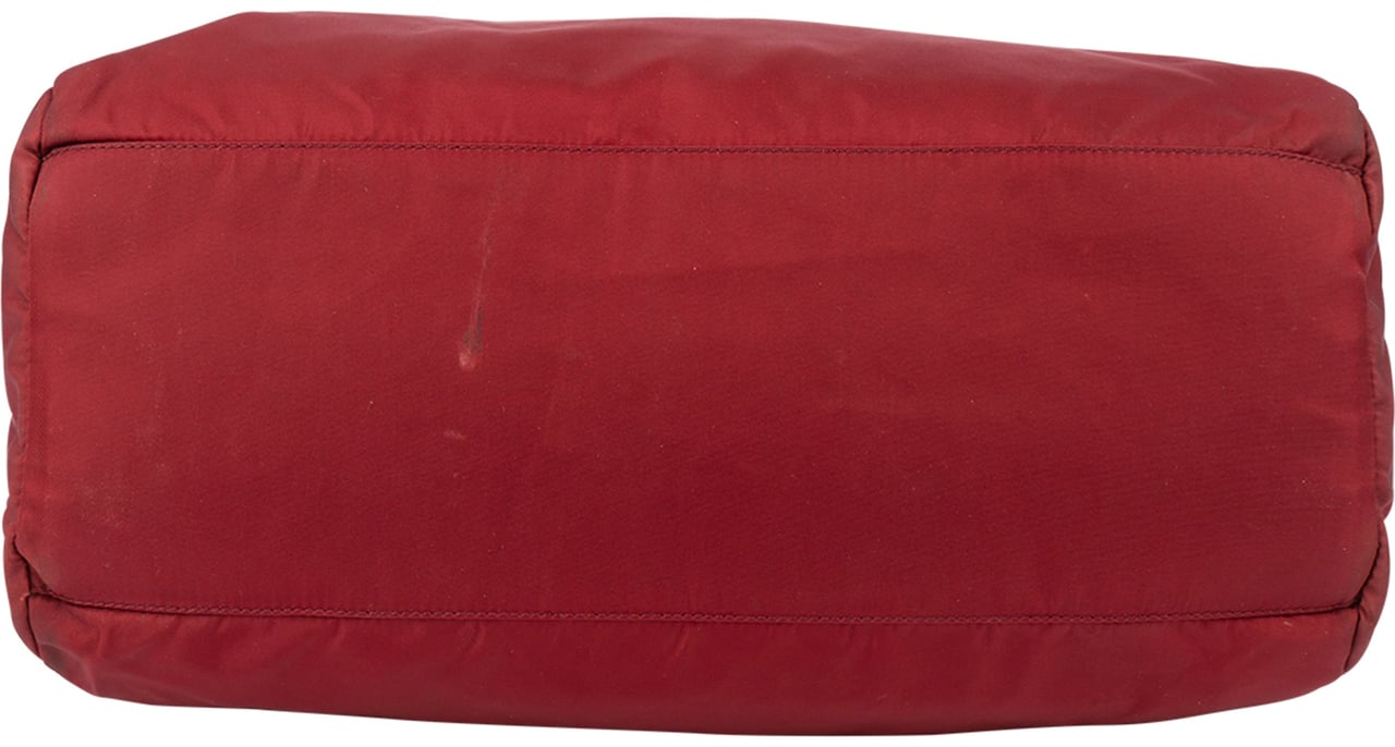 Prada Prada Rouge Nylon Triangle Handbag Rood