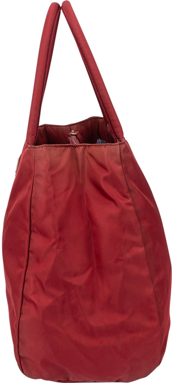 Prada Prada Rouge Nylon Triangle Handbag Rood