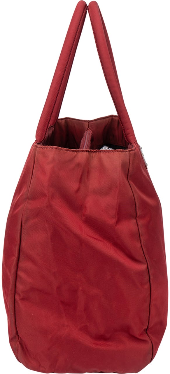 Prada Prada Rouge Nylon Triangle Handbag Rood