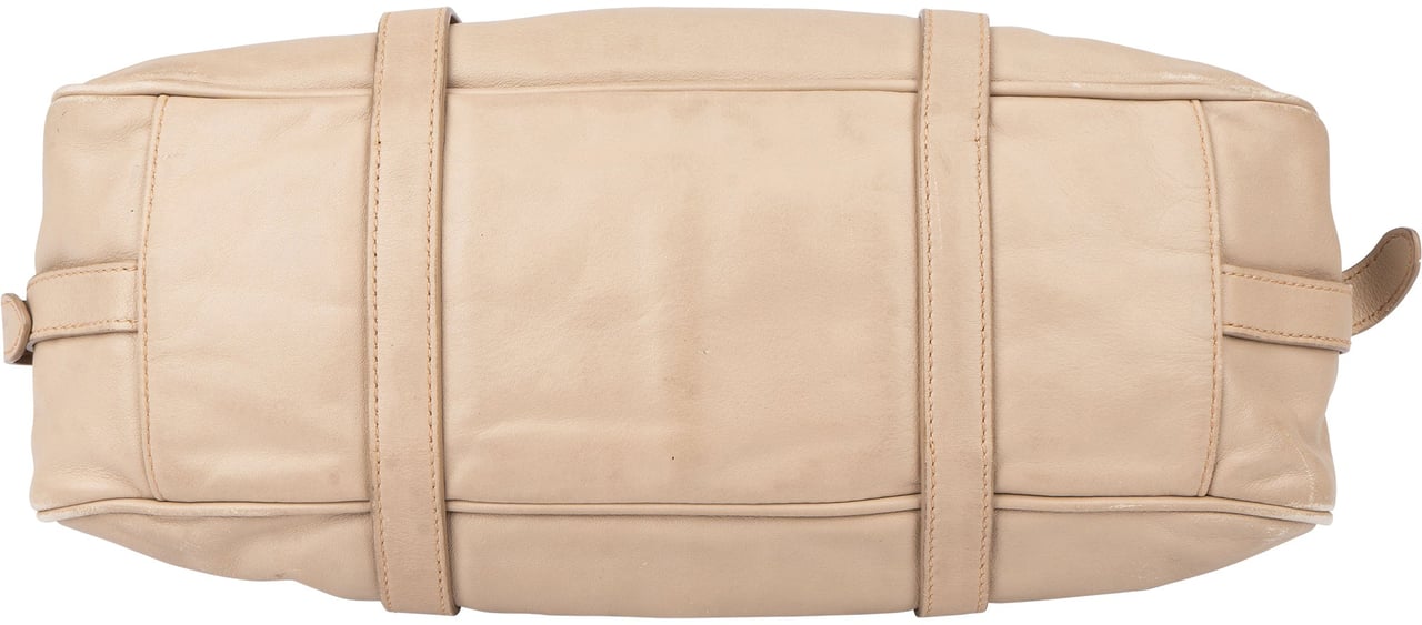 Prada Prada Classic Leather Eclipse Handbag Beige