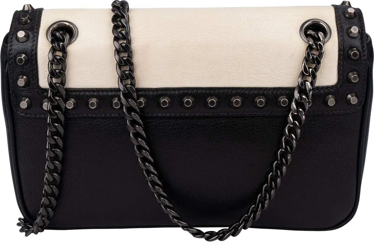 Prada Prada Bicolor Leather Glace Crossbody Bag Zwart