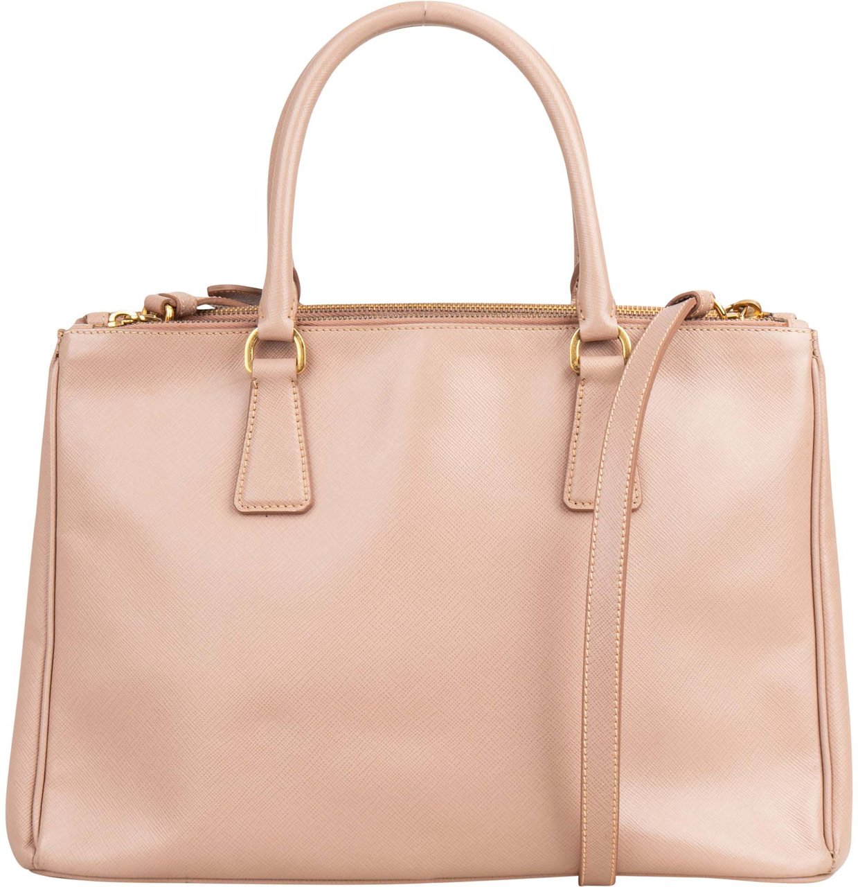 Prada Prada Rose Saffiano Leather Galleria Handbag Rood