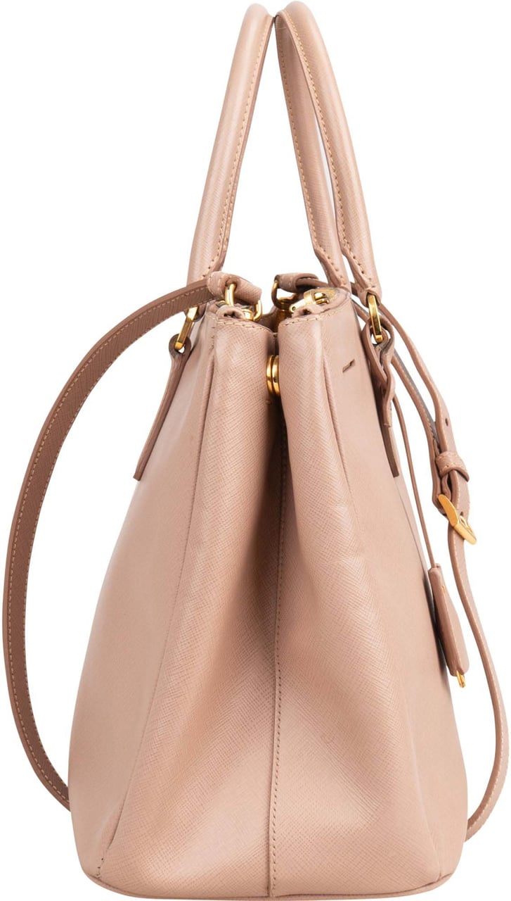 Prada Prada Rose Saffiano Leather Galleria Handbag Rood