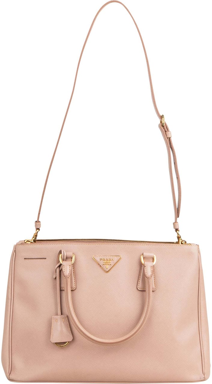 Prada Prada Rose Saffiano Leather Galleria Handbag Rood