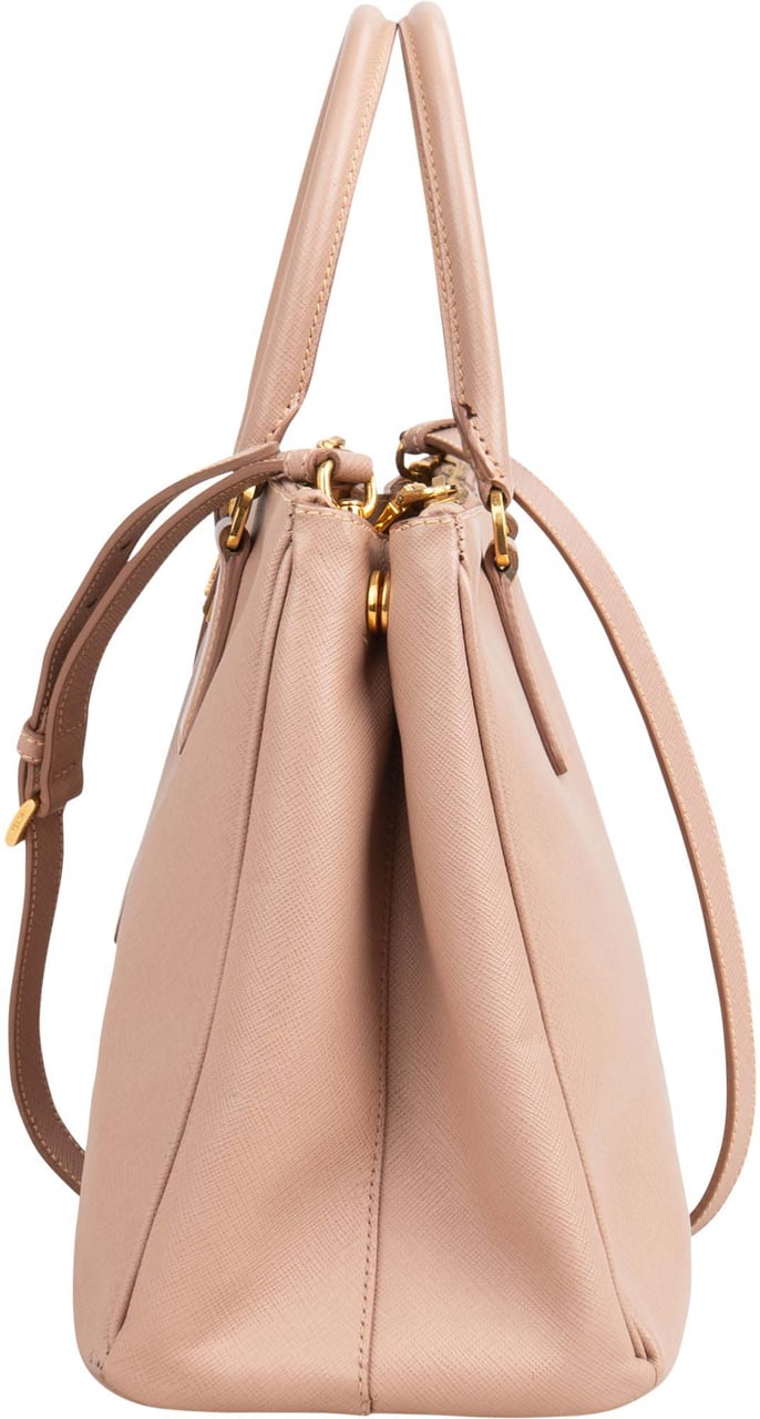 Prada Prada Rose Saffiano Leather Galleria Handbag Rood