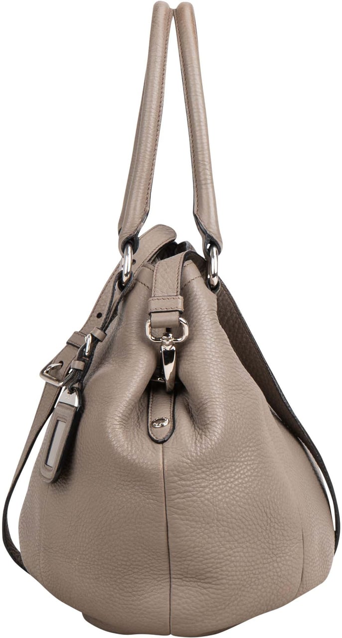 Prada Prada Grey Leather Vitello Handbag Divers