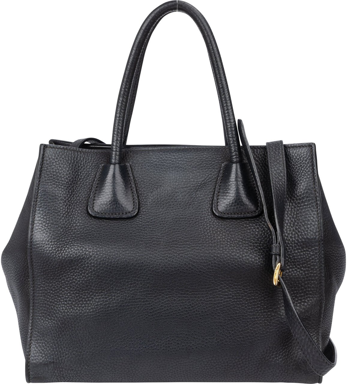 Prada Prada Black Calfskin Vitello Handbag Zwart