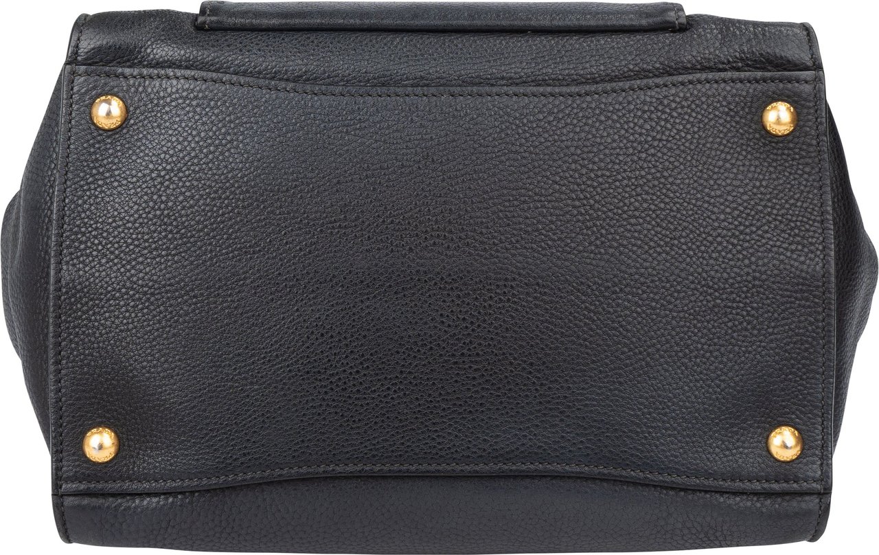 Prada Prada Black Calfskin Vitello Handbag Zwart