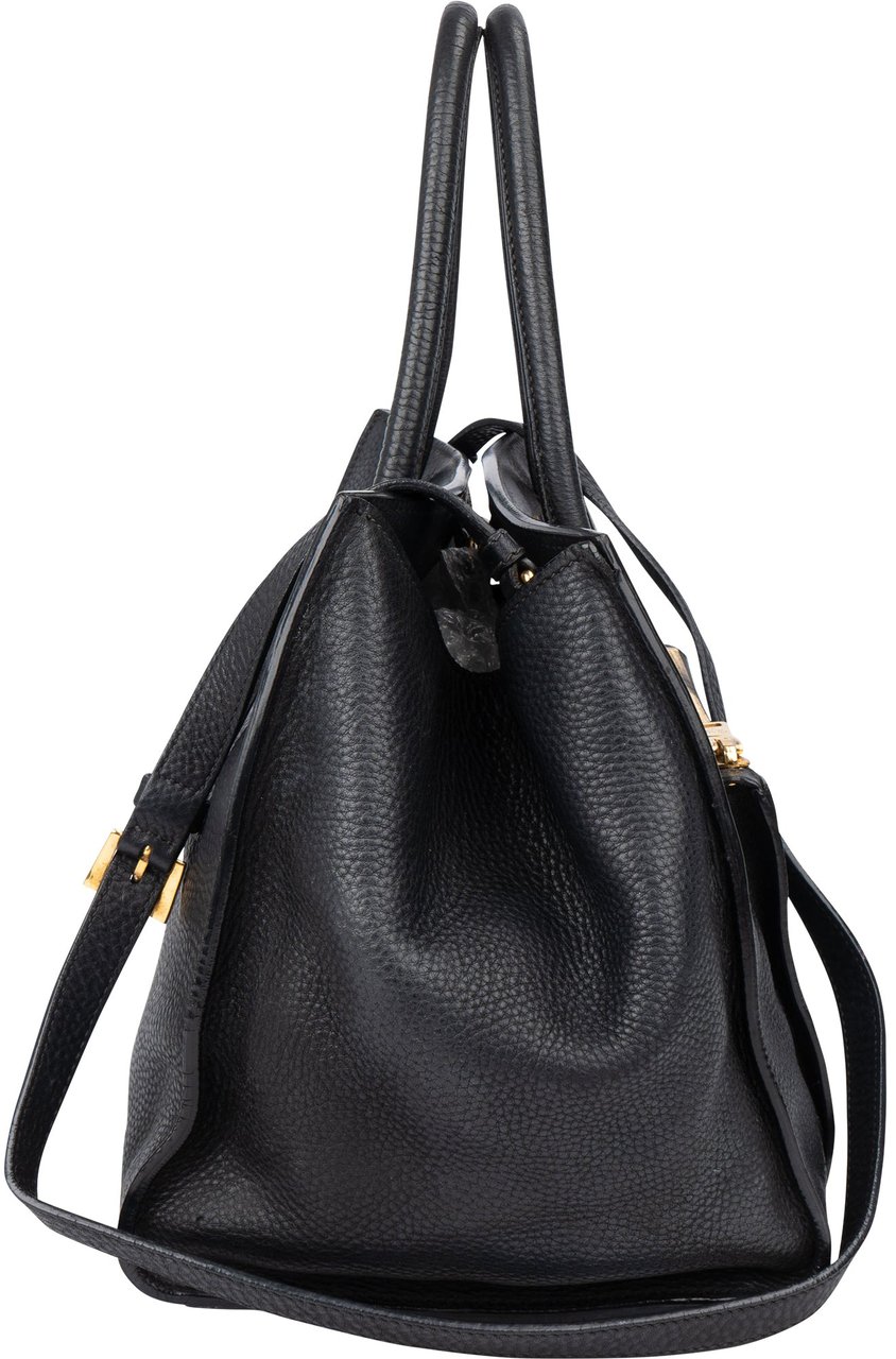 Prada Prada Black Calfskin Vitello Handbag Zwart