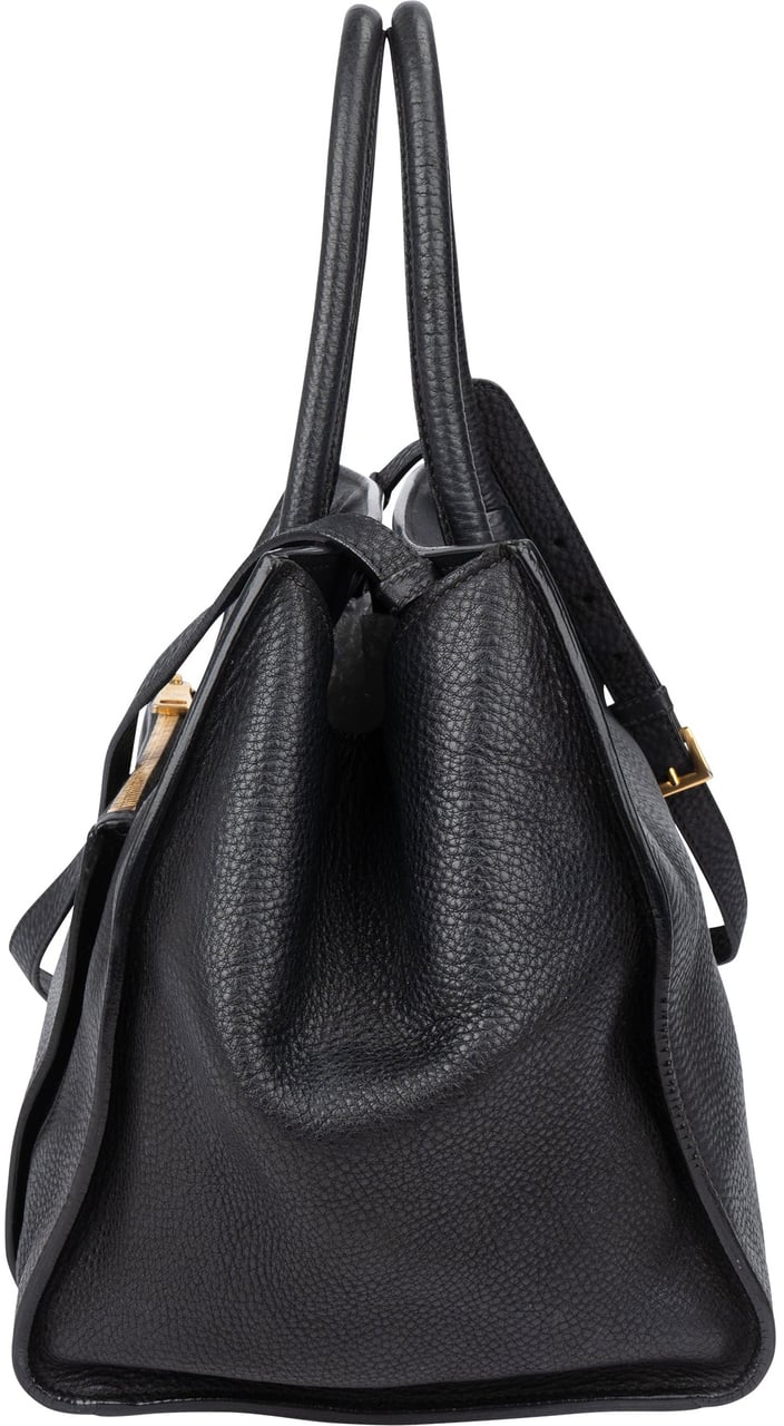 Prada Prada Black Calfskin Vitello Handbag Zwart