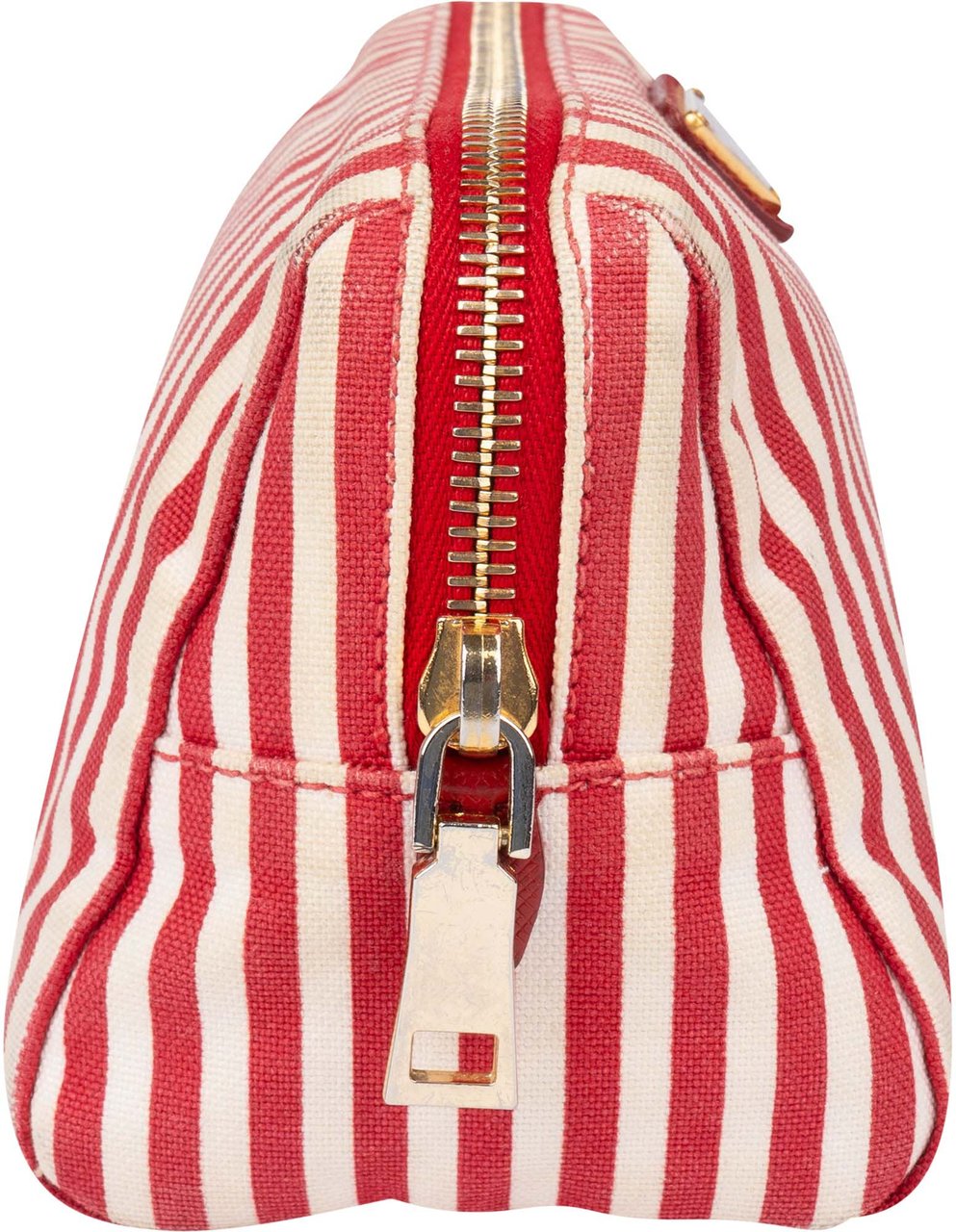 Prada Prada Cotton Stripes Triangle Pouch Rood