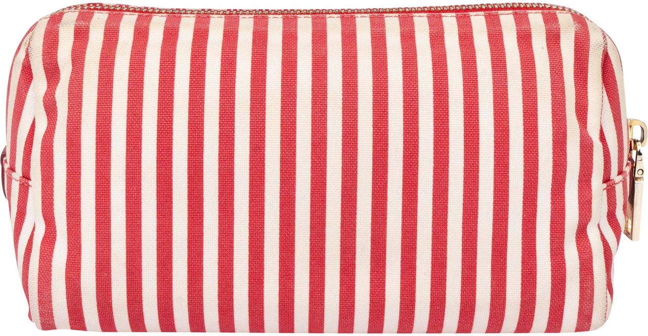 Prada Prada Cotton Stripes Triangle Pouch Rood
