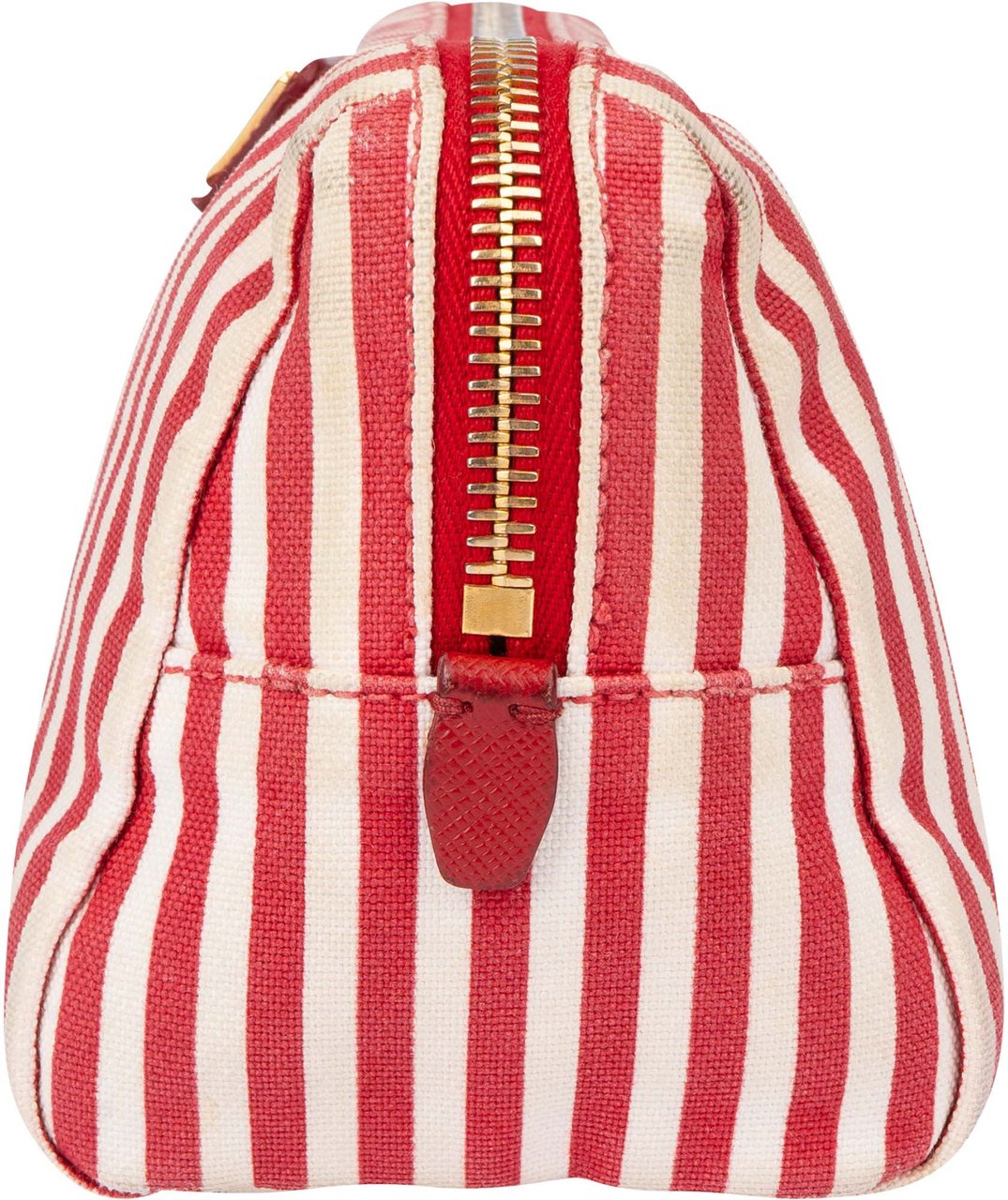 Prada Prada Cotton Stripes Triangle Pouch Rood