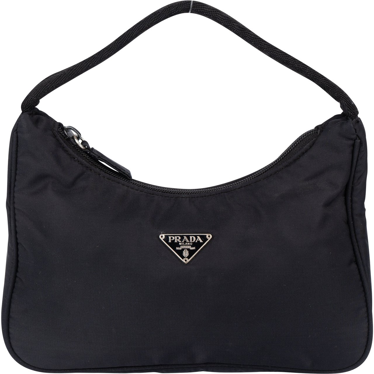 Prada Black Nylon Triangle Vintage Re-Edition Handbag Zwart