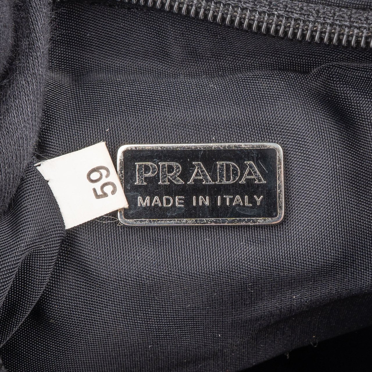 Prada Black Nylon Triangle Vintage Re-Edition Handbag Zwart