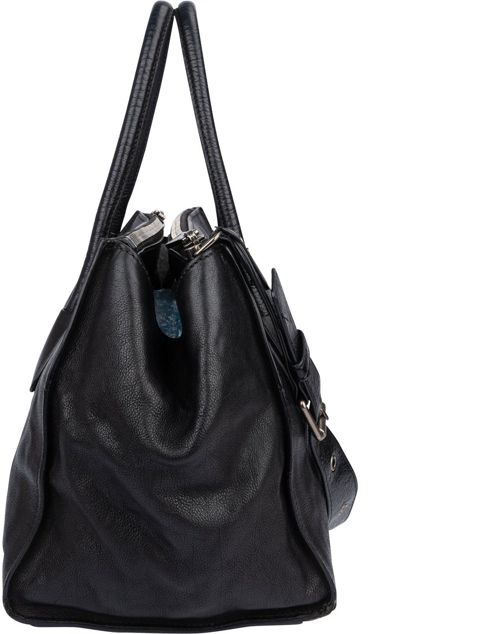 Prada Prada Black Leather Vitello Handbag Zwart