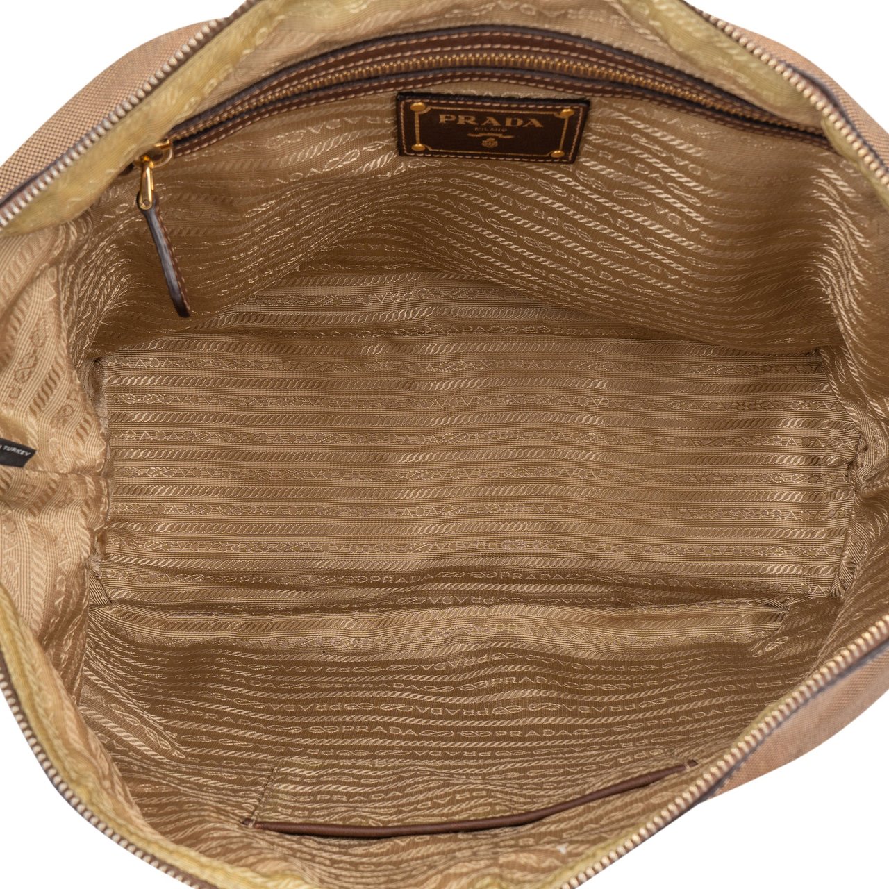 Prada Prada Jacquard Monogram Shoulder Bag Bruin