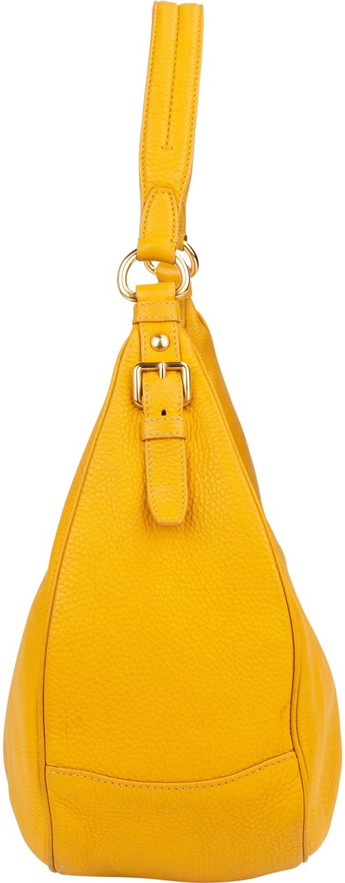 Prada Yellow Leather City Shoulder Bag Geel