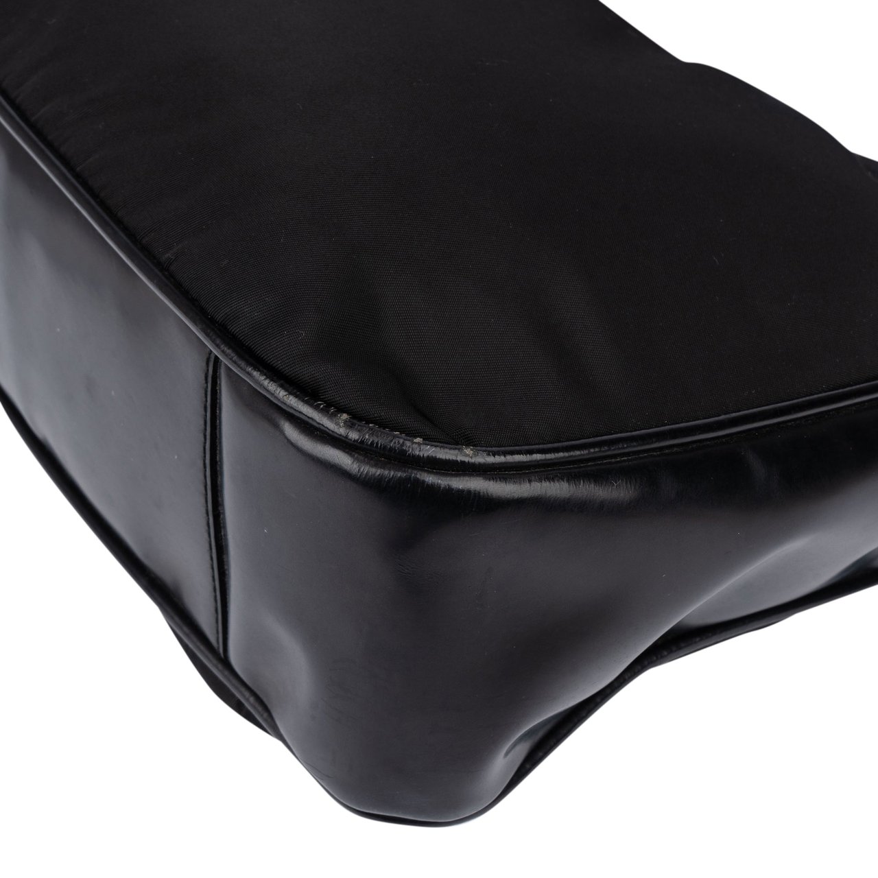 Prada Prada Black Nylon Triangle Shoulder Bag Zwart