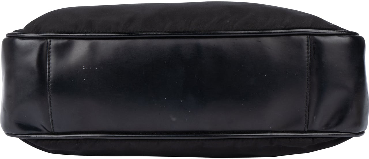 Prada Prada Black Nylon Triangle Shoulder Bag Zwart