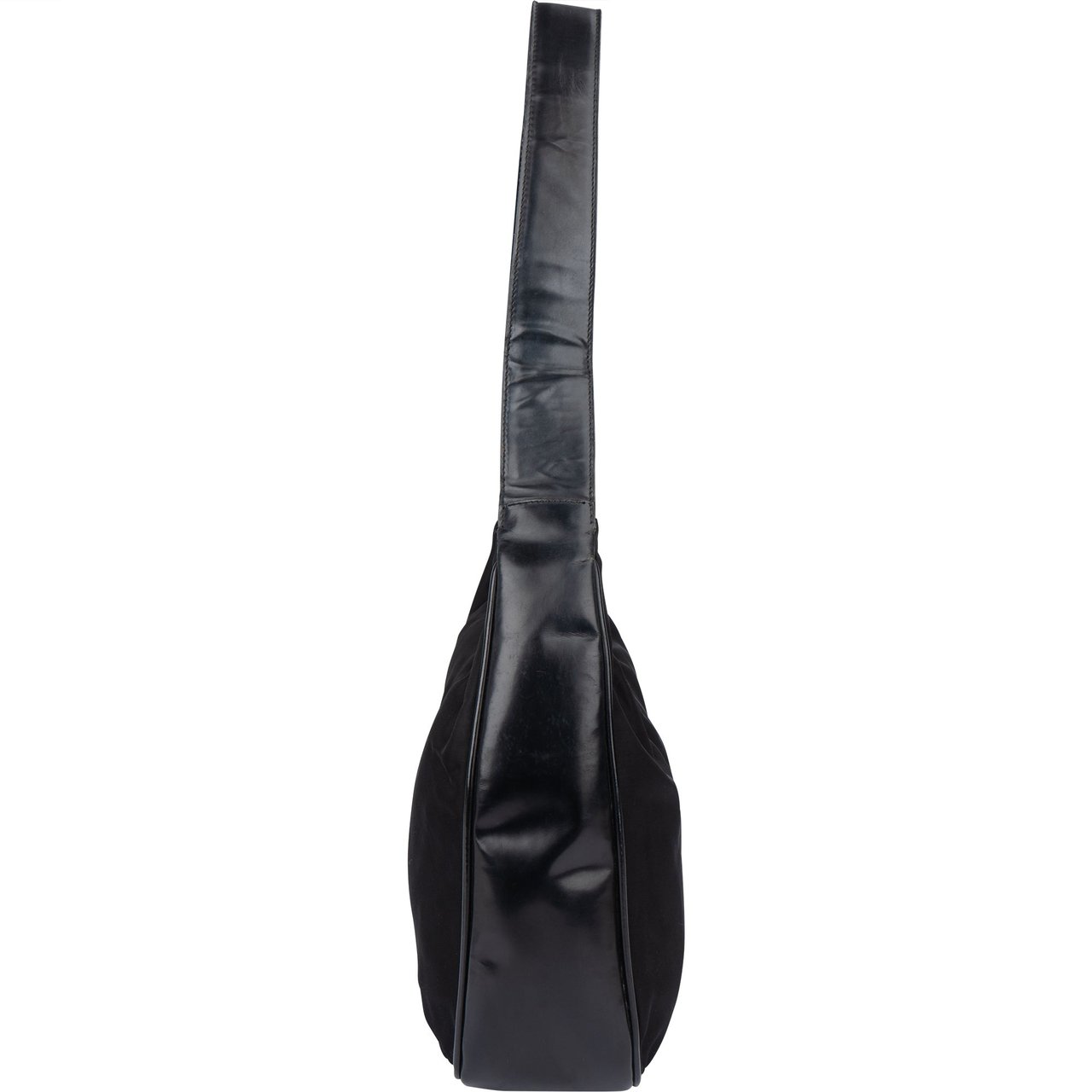 Prada Prada Black Nylon Triangle Shoulder Bag Zwart