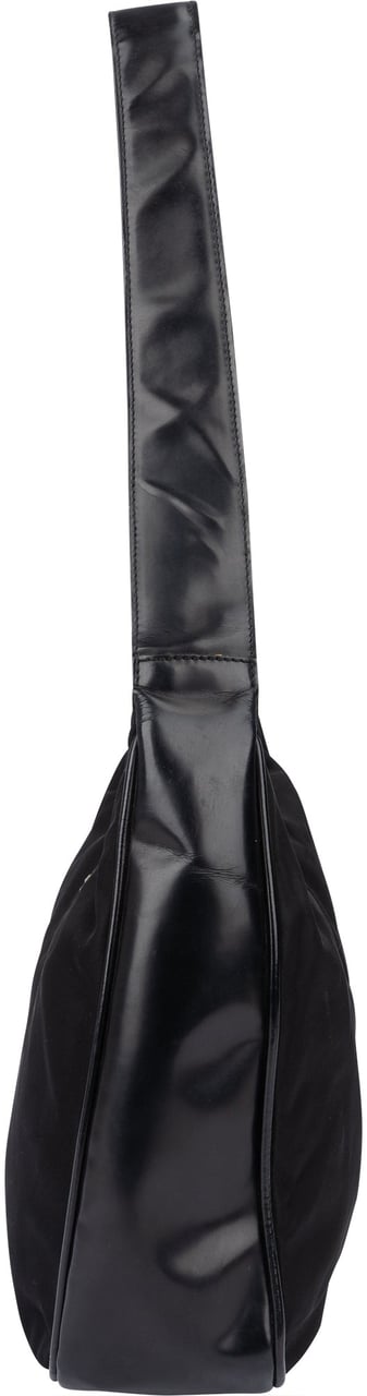 Prada Prada Black Nylon Triangle Shoulder Bag Zwart