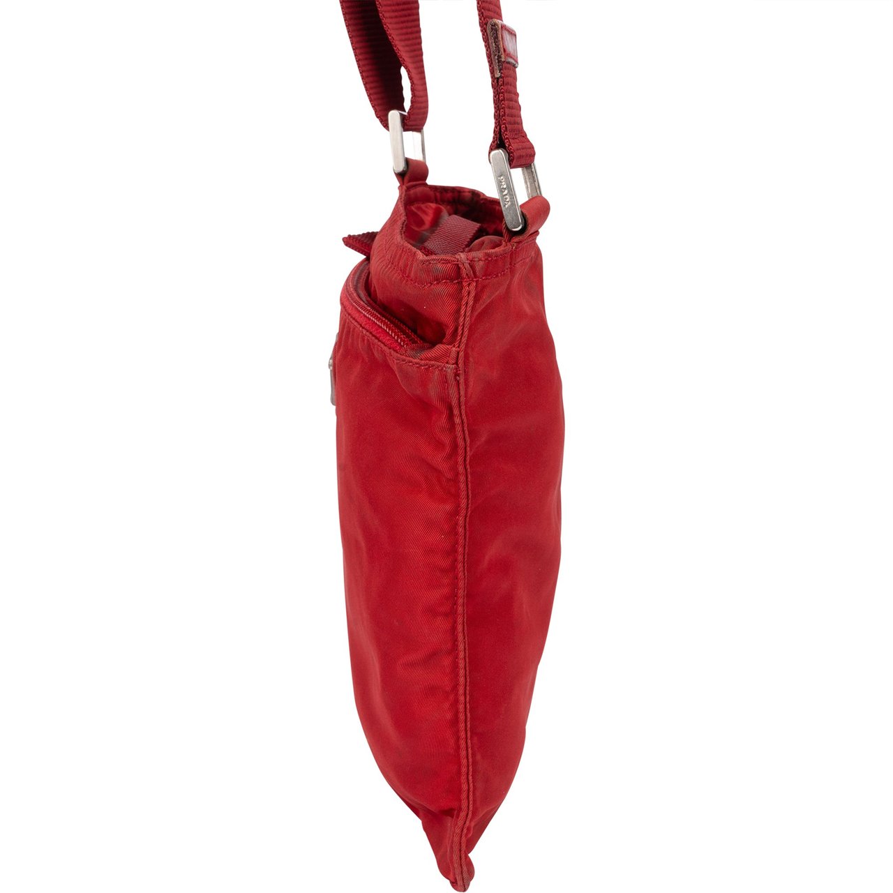 Prada Prada Red Nylon Triangle Crossbody Side Bag Rood
