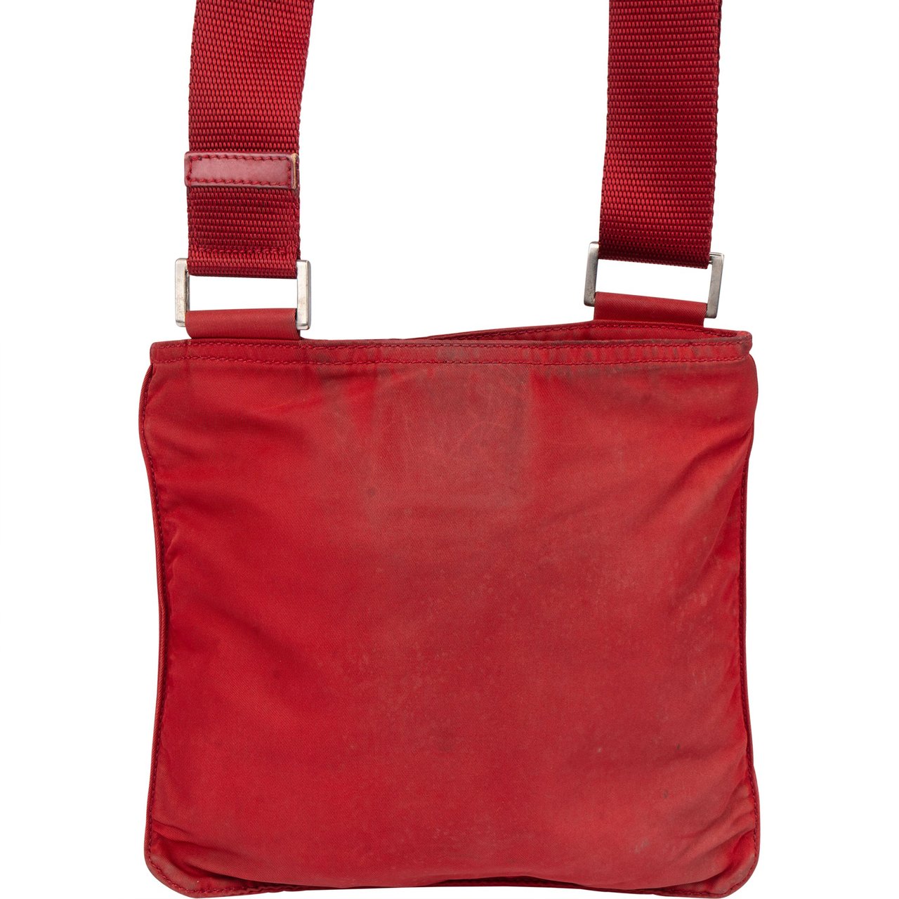 Prada Prada Red Nylon Triangle Crossbody Side Bag Rood